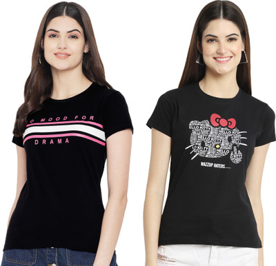 Tromko Printed Women Round Neck Multicolor T-Shirt