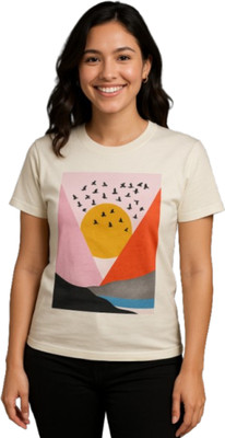 MEGHA SHRISTY ENTERPRISES Typography Women Round Neck White T-Shirt