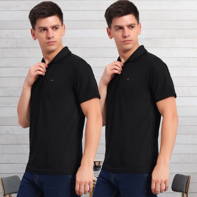 DUCOHIVE Solid Men Polo Neck Multicolor T-Shirt