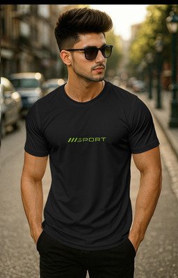 BEING WANTED Graphic Print Men Round Neck Black T-Shirt