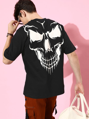 DIFFERENCE OF OPINION Printed Men Round Neck Black T-Shirt