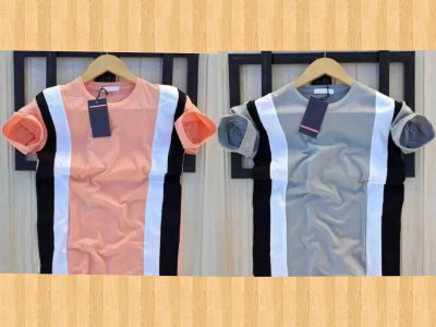 Gulika Colorblock Men Round Neck Pink, Grey T-Shirt