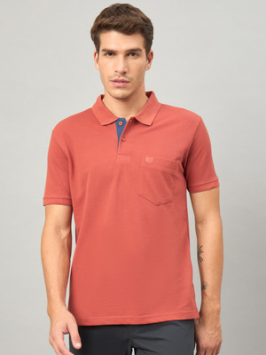 DUKE Solid Men Polo Neck Red T-Shirt