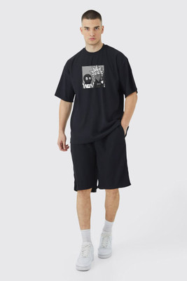 Stitchmeashirt Printed Men Round Neck Black T-Shirt