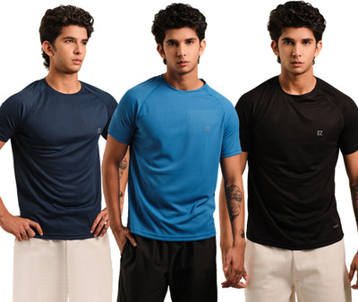 Sirtex Eazy Printed Men Round Neck Blue T-Shirt