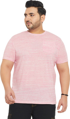 bigbanana Self Design Men Round Neck Pink T-Shirt