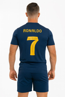 UNIQ Printed Men Round Neck Navy Blue T-Shirt