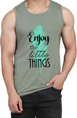 WOOSTRO Printed Men Round Neck Light Green T-Shirt