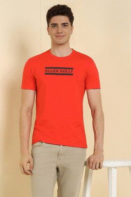 Allen Solly Abstract Men Crew Neck Red T-Shirt