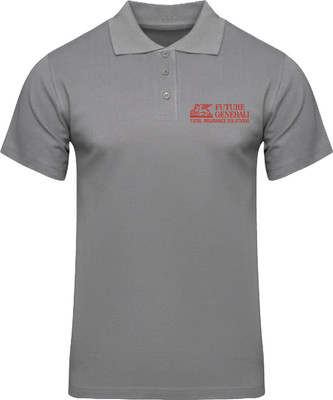 PrintHolic Printed Men Polo Neck Grey T-Shirt