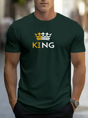 Vmens99 Printed Men Round Neck Dark Green T-Shirt