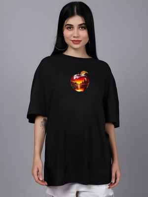 Moda Rapido Graphic Print Women Round Neck Maroon T-Shirt