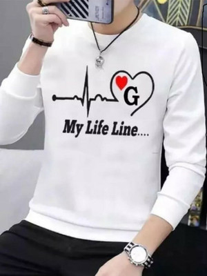 KUHU COLLECTION Printed Men Round Neck White T-Shirt