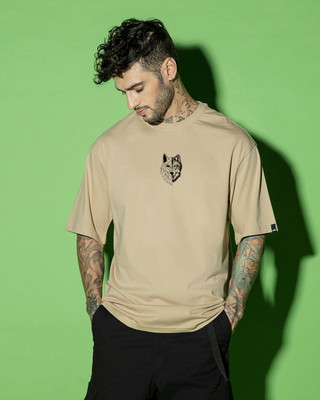 BEWAKOOF Printed Men Round Neck Brown T-Shirt