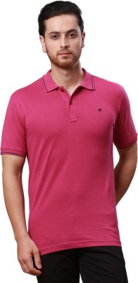 Raymond Solid Men Polo Neck Red T-Shirt