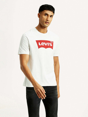 LEVI'S Printed Men Crew Neck White T-Shirt