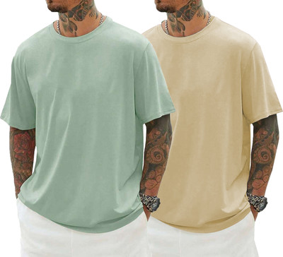 DISINVENT Solid Men Round Neck Multicolor T-Shirt