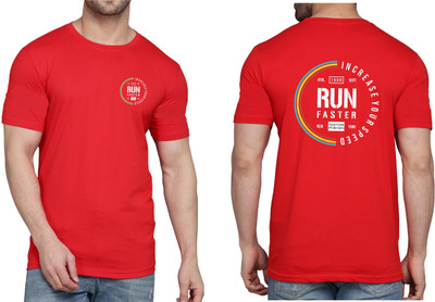 WOOSTRO Printed, Typography Men Round Neck Red T-Shirt