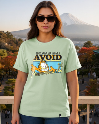 BEWAKOOF Graphic Print Women Round Neck Green T-Shirt