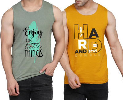 WOOSTRO Printed Men Scoop Neck Light Green, Yellow, White T-Shirt