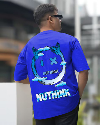 LGGARMENTS Printed Men Round Neck Blue T-Shirt