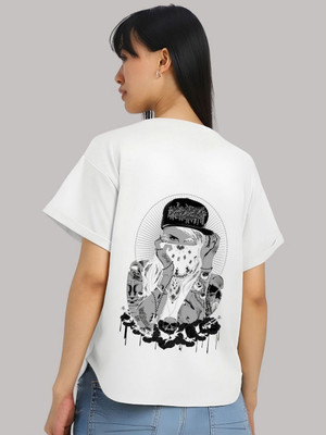 SZN Graphic Print Women Round Neck White T-Shirt