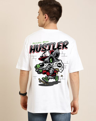 Clickwell Trend Printed Men Round Neck White T-Shirt