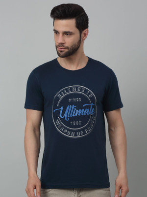CANTABIL Printed Men Round Neck Blue T-Shirt