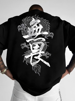 HADAR Graphic Print Men Round Neck Black T-Shirt