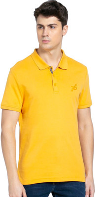 JOCKEY Solid Men Polo Neck Yellow T-Shirt