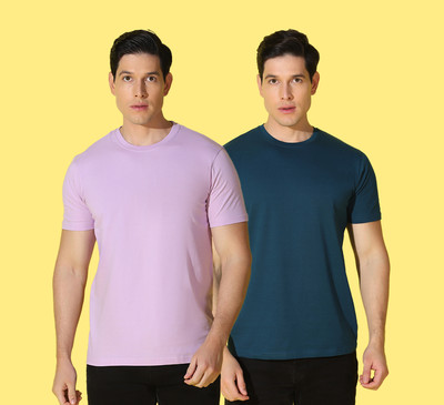 WOOSTRO Printed Men Round Neck Purple, Blue T-Shirt