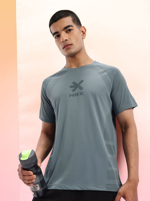 HRX by Hrithik Roshan Solid Men Round Neck Green T-Shirt