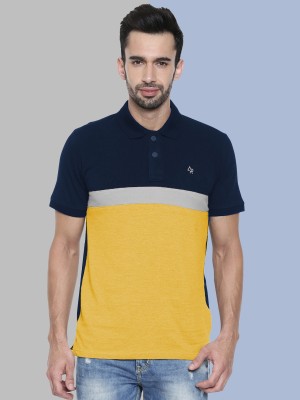 ADRO Colorblock Men Polo Neck Yellow T-Shirt