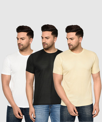 InkTees Solid Men Round Neck Multicolor T-Shirt