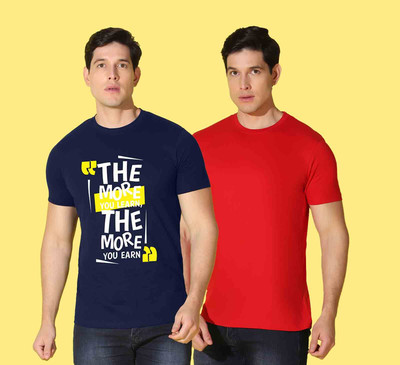WOOSTRO Printed Men Round Neck Multicolor T-Shirt