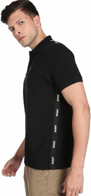 Arrow Sport Solid Men Polo Neck Black T-Shirt
