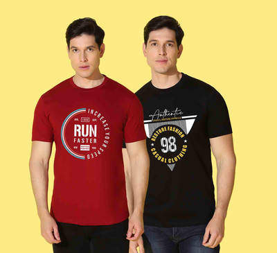WOOSTRO Typography Men Round Neck Multicolor T-Shirt