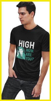 Streetfluencer Printed Men Round Neck Black T-Shirt