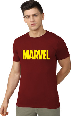 RULEDBYSUN Typography Men Round Neck Maroon T-Shirt