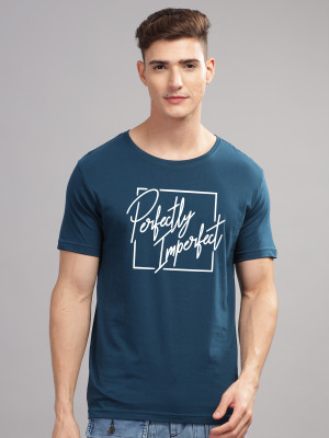 ADRO Printed Men Round Neck Dark Green T-Shirt