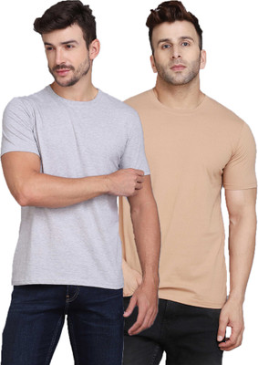 Cryptic Solid Men Round Neck Multicolor T-Shirt
