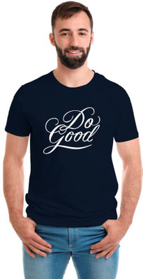 SmarTee Street Typography Men Round Neck Blue T-Shirt