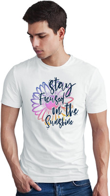 Seek Buy Love Printed Men Round Neck White T-Shirt