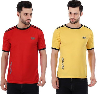 NEEPRI Solid Men Round Neck Multicolor T-Shirt
