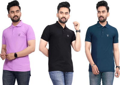 Tween Trends Solid Men Polo Neck Reversible Multicolor T-Shirt