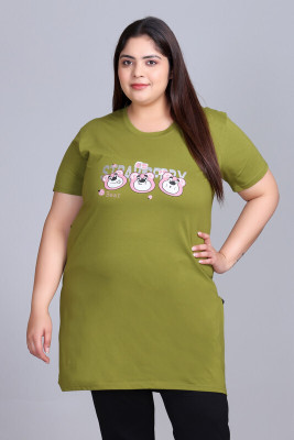 IN Love Printed Women Round Neck Brown T-Shirt