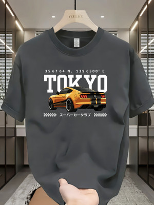 ABSTER Graphic Print Men Round Neck Grey T-Shirt