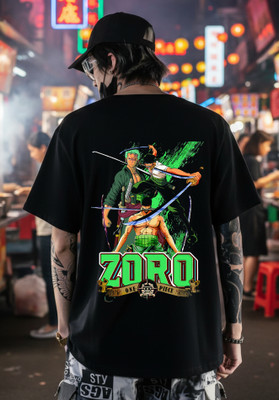 Uniplanet Store Typography Men Round Neck Black T-Shirt