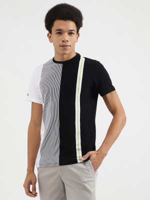 United Colors of Benetton Striped Men Round Neck Black, White T-Shirt