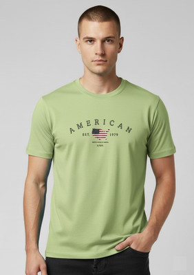 SAND PIPER Solid Men Round Neck Light Green T-Shirt